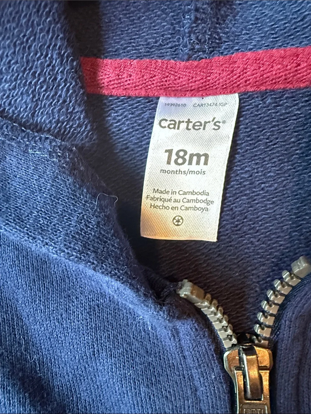 Carter's | Dark Blue Spiked Hooded Zip-Up Sweatshirt